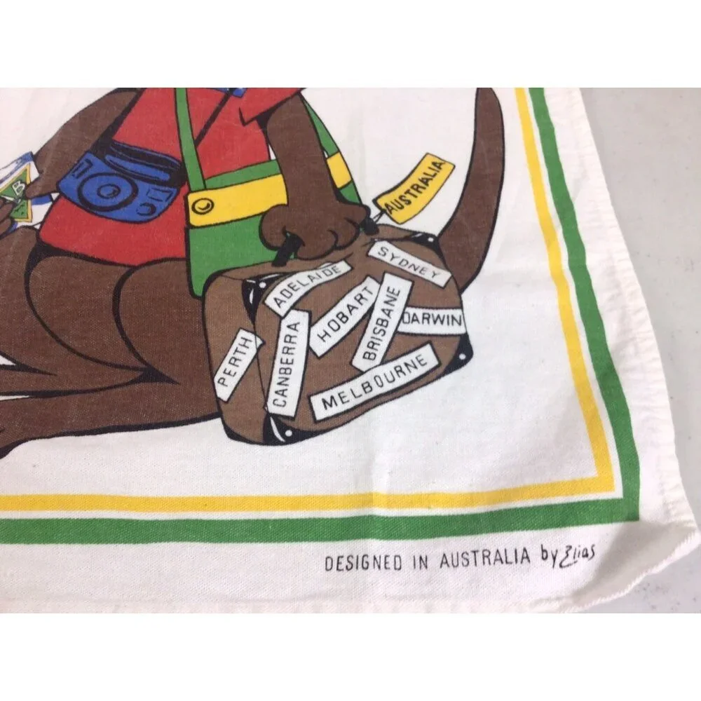 Vintage Australian Dish Towel Lot New Zealand Set of 4 Linen